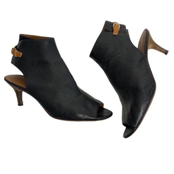 coach peep toe booties